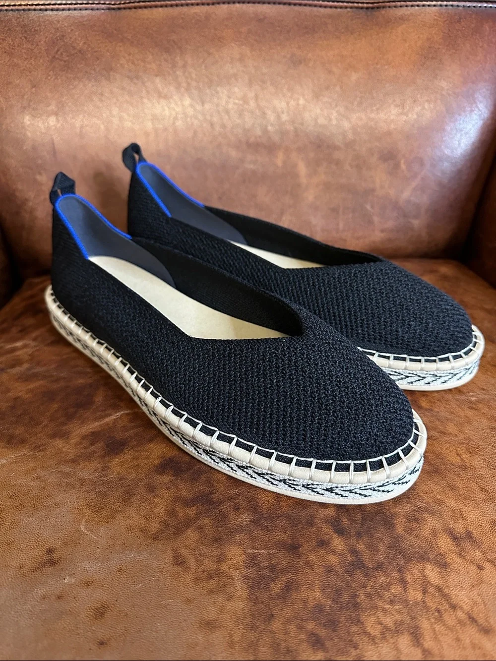 Rothy's The Boardwalk Espadrille Black Knit Flats